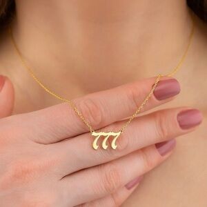 777 Gold Angel Number Necklace